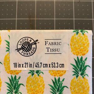 Loops & Threads Fabric Tissue 18 in x 21 in Yellow Green pineapple ( 5 PCS LEFT